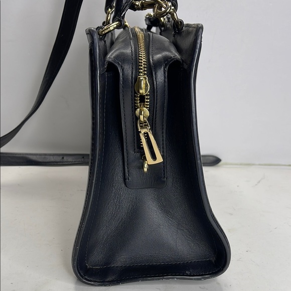 Coach Black Leather Handbag with Gold Hardware - Picture 2 of 7